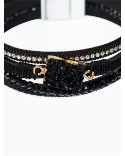 Браслет "На магните" нэйчурал, цвет бело-чёрный в золоте арт. СМЛ-155513-1-СМЛ0007092444