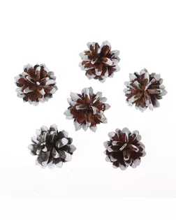 Новогодний декор «Набор белёных шишек» 6 шт. арт. СМЛ-158922-1-СМЛ0007090593