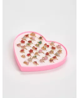 Кольцо детское "Ассорти" рельеф, форма МИКС, цветное, безразмерное арт. СМЛ-159264-1-СМЛ0006850993