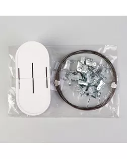 Карниз-струна 3,5 м, с металлическими зажимами, 20 шт, цвет белый арт. СМЛ-155663-2-СМЛ0007123367