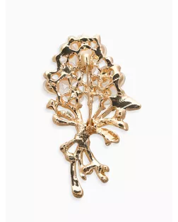 Брошь "Букет" верба, цвет бело-бежевый в золоте арт. СМЛ-166978-1-СМЛ0006946632