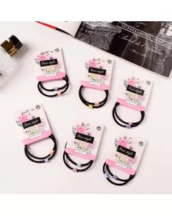 Резинка для волос "Анет" (набор 2 шт) сердце, 5 см, микс арт. СМЛ-169685-1-СМЛ0006914635