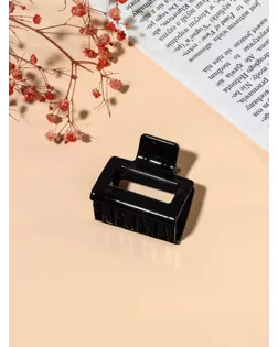 Краб для волос "Глянец" прямой геометрия, 5х5 см, чёрный арт. СМЛ-169815-1-СМЛ0006970548