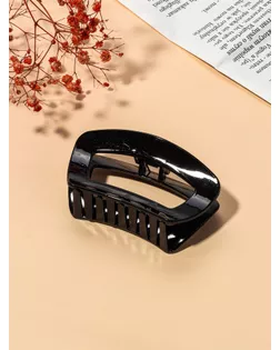 Краб для волос "Глянец" изгиб классика, 9,5х5 см, чёрный арт. СМЛ-169821-1-СМЛ0006970554