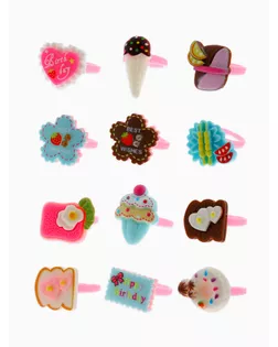 Кольцо детское "Выбражулька" сладости, форма МИКС, цветное, безразмерное арт. СМЛ-184853-1-СМЛ0007059912