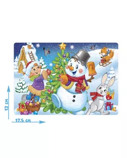 Пазл детский «Весёлый снеговичок», 54 элемента арт. СМЛ-184918-1-СМЛ0007018771