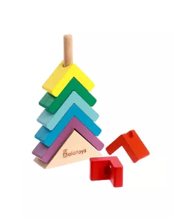 Пирамидка "Елочка" основание, 7 деталей,    83*29*140 мм арт. СМЛ-185361-1-СМЛ0007355229