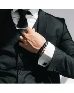 Браслет мужской "Каркас" портал, цвет чёрный, d=6,5 арт. СМЛ-190541-1-СМЛ0007139314