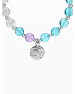 Браслет "Радость" монетка, цвет бело-зелёный, d=7 арт. СМЛ-198474-1-СМЛ0007120777