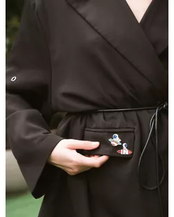 Набор значков (2шт) "Космонавты", цветной в золоте арт. СМЛ-198564-1-СМЛ0007077723