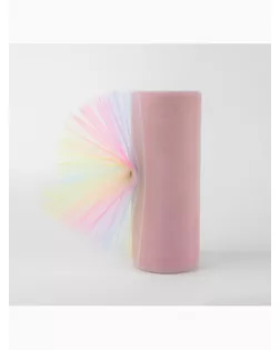 Фатин «Радуга», 15 см, 23 ± 1 м, 11 ± 1 г/кв.м, цвет разноцветный арт. СМЛ-246338-1-СМЛ0007128542