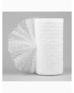 Фатин «Горох», 15 см, 23 ± 1 м,11 ± 1 г/кв.м, цвет белый №1 арт. СМЛ-246339-1-СМЛ0007128543