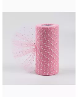 Фатин «Горох», 15 см, 23 ± 1 м, 11 ± 1 г/кв.м, цвет розовый №4 арт. СМЛ-246339-3-СМЛ0007128545