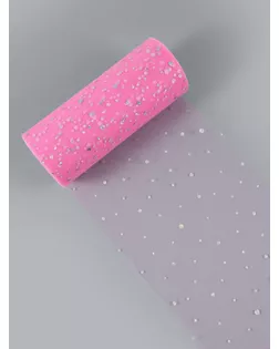 Фатин с блёстками, 15 см, 23 ± 1 м, 11 ± 1 г/кв.м, цвет розовый №4 арт. СМЛ-239306-8-СМЛ0007128548