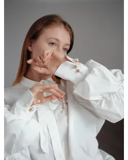 Набор булавок (6шт) "Жемчуг", цвет белый в золоте арт. СМЛ-200825-1-СМЛ0007165048