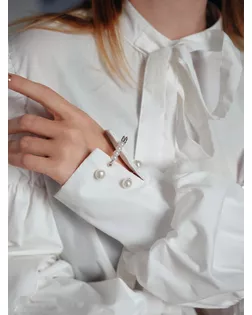 Набор булавок (6шт) "Жемчужная нежность", цвет белый в серебре арт. СМЛ-201806-1-СМЛ0007165051