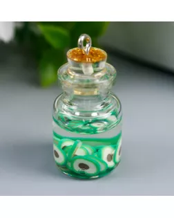 Подвеска для творчества стекло, пластик "Фрукты в колбе" МИКС 2,8х1,5 см арт. СМЛ-201845-1-СМЛ0007330642