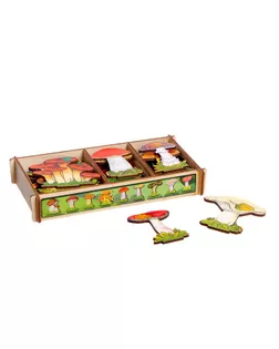 Набор "Грибы на подставке" в дер. коробке 36 дет. 8448 /35 арт. СМЛ-201340-1-СМЛ0007580844