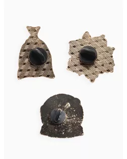 Набор значков (3шт) "Космос", цветной в золоте арт. СМЛ-202150-1-СМЛ0007077731