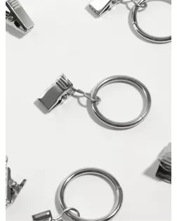 Кольцо для карниза, с зажимом, d = 30/38 мм, 10 шт, в блистере, цвет серебряный арт. СМЛ-223004-1-СМЛ0007292922