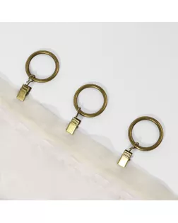 Кольцо для карниза, с зажимом, d = 30/38 мм, 10 шт, в блистере, цвет бронзовый арт. СМЛ-223005-1-СМЛ0007292923