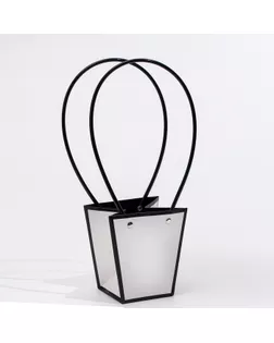 Сумка для цветов Белая влагостойкая, 12x12-8x8-12.5 см арт. СМЛ-223785-1-СМЛ0007386384