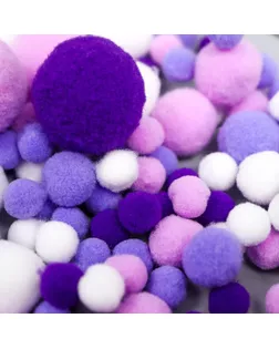 Декор для творчества "Помпончики. Фиолетовое настроение" d=1-3 см набор 135 шт арт. СМЛ-228404-1-СМЛ0007459516