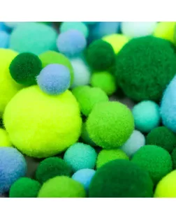 Декор для творчества "Помпончики. Морская волна" d=1-3 см набор 135 шт арт. СМЛ-228405-1-СМЛ0007459517