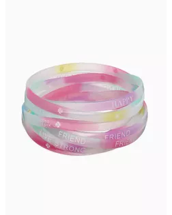 Силиконовый браслет «Светоотражающий» радость, набор 10 шт., цвет МИКС, 6 см арт. СМЛ-246796-1-СМЛ0007461893