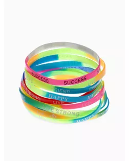 Силиконовый браслет «Настроение», набор 10 шт., цвет МИКС, 6 см арт. СМЛ-246798-1-СМЛ0007461895