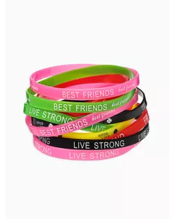 Силиконовый браслет «Андеграунд», набор 10 шт., цвет МИКС арт. СМЛ-246802-1-СМЛ0007461900