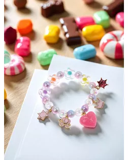 Браслет детский «Выбражулька» принцесса, с цветами, цветной в золоте арт. СМЛ-247111-1-СМЛ0007582292