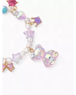 Браслет детский «Выбражулька» мишка, звёзды, цвет фиолетовый арт. СМЛ-247112-1-СМЛ0007582294