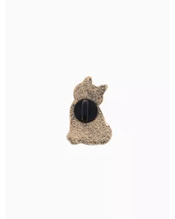 Значок «Кошка» с ромашками, цвет чёрный в золоте арт. СМЛ-246969-1-СМЛ0007530866