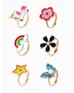 Кольцо детское «Выбражулька» сказочное ассорти, форма МИКС, цветное, безразмерное арт. СМЛ-269989-1-СМЛ0007635884