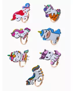 Кольцо детское «Выбражулька» единороги, форма МИКС, цветное, безразмерное арт. СМЛ-271278-1-СМЛ0007635876