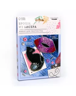Вышивка бисером. Брошь «Кошка и губы», набор для творчестваа арт. СМЛ-247675-1-СМЛ0007761461