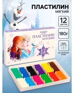 Пластилин «Детский», 12 цветов, 180 г, Холодное сердце арт. СМЛ-285092-1-СМЛ0007576466