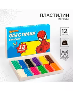 Пластилин  «Детский», 12 цветов, 180 г, Паутина арт. СМЛ-285093-1-СМЛ0007576467
