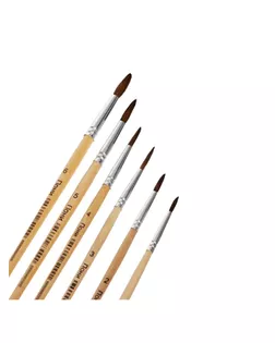 Набор кистей, «Пони», круглые, 6 штук: № 1, 2, 3, 4, 5, 6, мягкие арт. СМЛ-218438-1-СМЛ0000169383