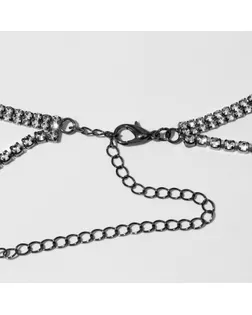 Чокер «Лёд», цвет белый в сером металле 2 ряда, 44,5 см арт. СМЛ-253525-1-СМЛ0009461790