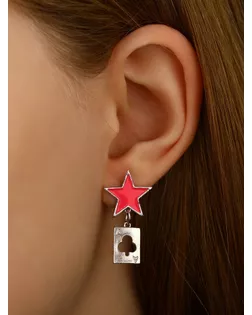 Набор 2 предмета: серьги, кольцо «Аниме» звезда и капля, цвет зелёно-розовый в серебре арт. СМЛ-250560-1-СМЛ0009218052