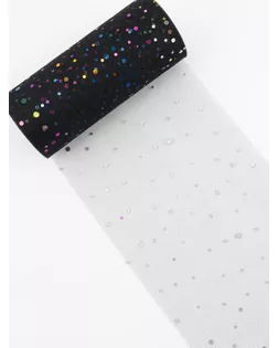 Фатин с разноцветными блёстками, 15 см, 23 ± 1 м, 11 ± 1 г/кв.м, цвет чёрный №40 арт. СМЛ-239307-4-СМЛ0009404864