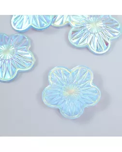 Декор для творчества пластик "Цветок" голография перламутр набор 6 шт 3,5х3,5 см арт. СМЛ-252528-1-СМЛ0009371447