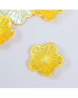 Декор для творчества пластик  "Цветок" голография оранж набор 6 шт 3,5х3,5 см арт. СМЛ-252529-1-СМЛ0009371448