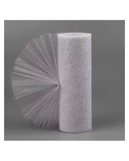 Фатин с глиттером, 15 см,9 ± 0,5 м, 11 ± 1 г/кв.м, цвет серебряный №06 арт. СМЛ-239308-7-СМЛ0009405700