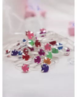 Кольцо детское "Стразинка" радуга малая, цвет МИКС, размер МИКС арт. СМЛ-24678-1-СМЛ0739887