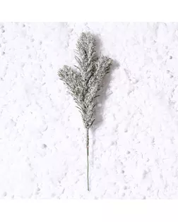 Ветка еловая «Новогодний декор ели со снегом», искусственная, декоративная, 23 см арт. СМЛ-254654-1-СМЛ0009561184