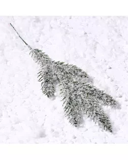 Ветка еловая «Новогодний декор ели со снегом», искусственная, декоративная, 27 см арт. СМЛ-254655-1-СМЛ0009561185
