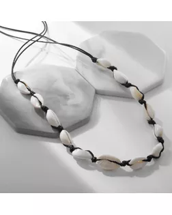 Бусы «Морские» из ракушек, цвет чёрно-бежевый, 75 см арт. СМЛ-255329-2-СМЛ0009604045